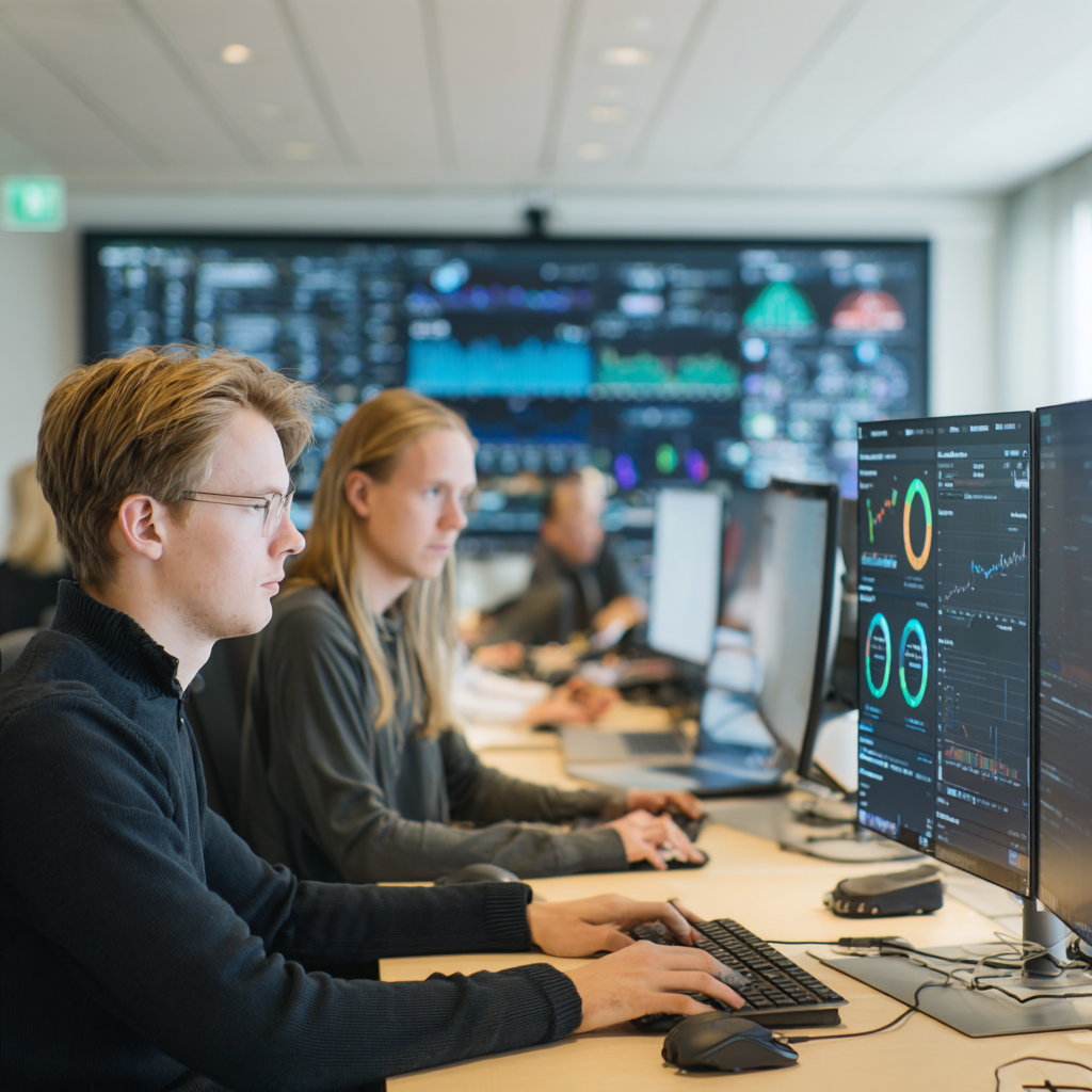 Analytiker som arbetar med datadashboards